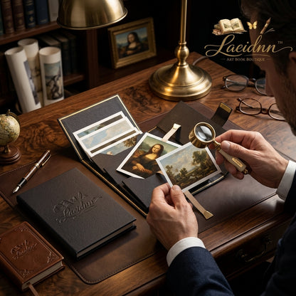 Laeidnn™ Micro-Exhibition Folio - 5x7 Mini Art Print Display Case & Keepsake Card Organizer | Premium Pocket Art Gallery Folder with Ribbon Pull-Tab | Gift for Art Lovers and Collectors