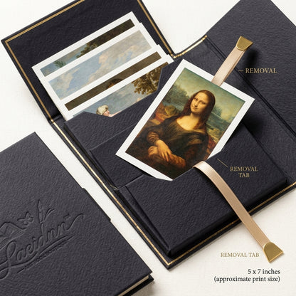 Laeidnn™ Micro-Exhibition Folio - 5x7 Mini Art Print Display Case & Keepsake Card Organizer | Premium Pocket Art Gallery Folder with Ribbon Pull-Tab | Gift for Art Lovers and Collectors